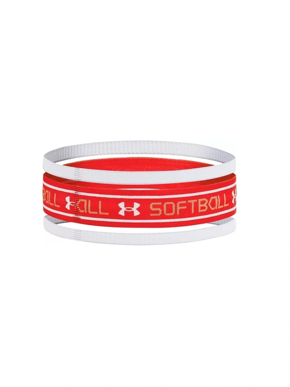 Under Armour Softball Headbands 3-Pack in Red and White